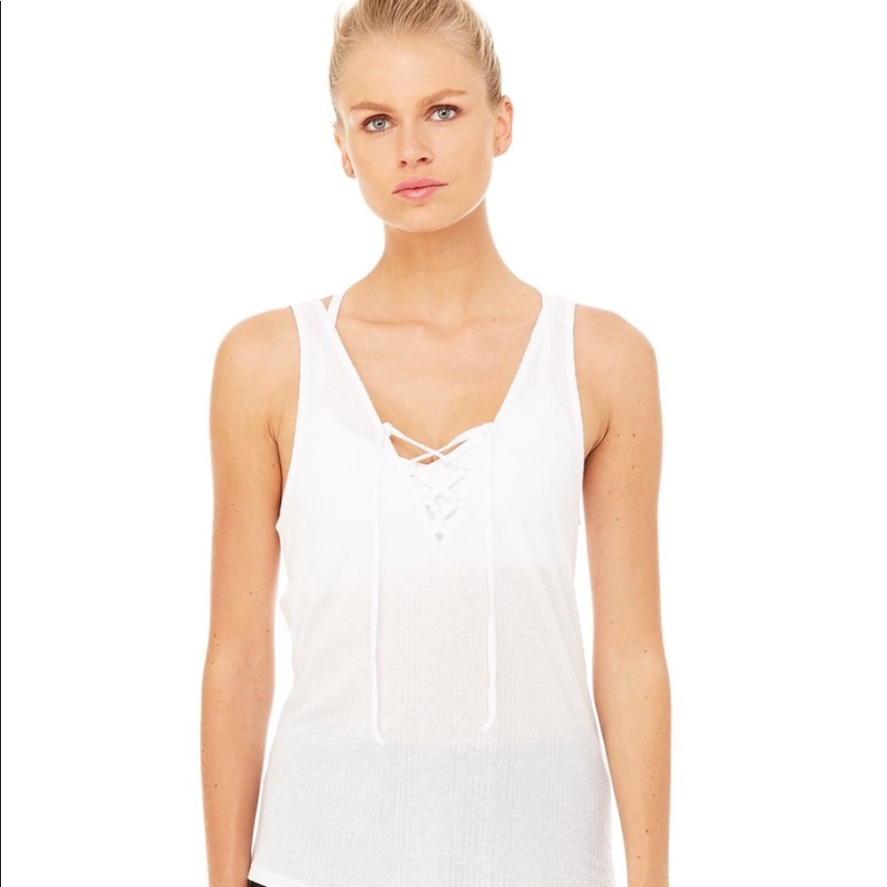 Interlace white tank